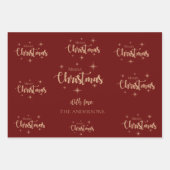Elegant Red Copper Merry kerstcadeau Inpakpapier Vel (Voorkant)