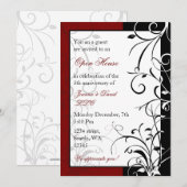 Elegant red Corporate Party Invitation Kaart (Voorkant / Achterkant)