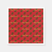 Elegant Red Custom kerstHolly Paper Servet (Voorkant)