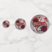 Elegant Red Dahlia Flower Art Confetti (Voorkanten)