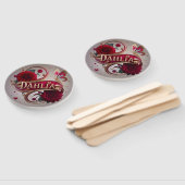 Elegant Red Dahlia Flower Art Handwaaier (Niet-gemonteerd)