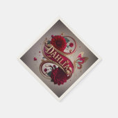 Elegant Red Dahlia Flower Art Servet (Hoek)