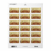 Elegant Red Damask Gold Metal Address Label (Full Sheet)