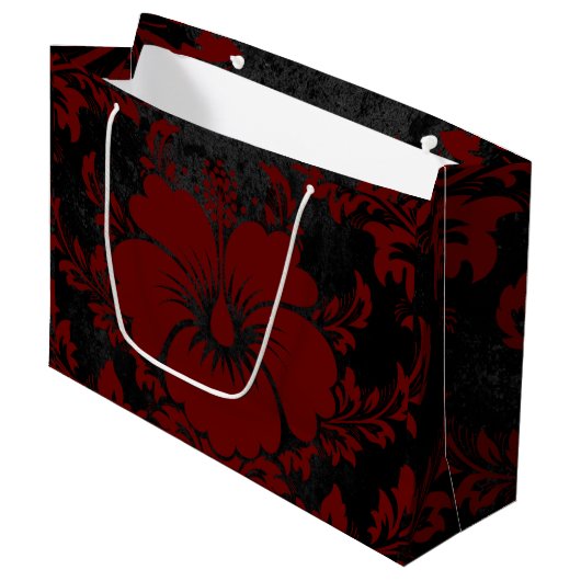 Elegant red damask kerstelegant Large Gift Ba Groot Cadeauzakje (Voorkant Gekanteld)