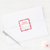 Elegant Red Damask Merry kerstcadeau Label (Envelop)