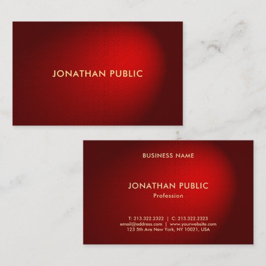 Elegant Red Damask Professional Premium-dikte Luxe Visitekaartje (Voorkant / Achterkant)
