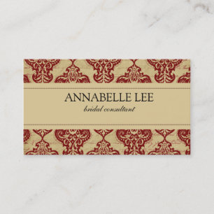 Elegant Red Damask Profile Visitekaartje