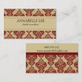 Elegant Red Damask Profile Visitekaartje (Voorkant / Achterkant)