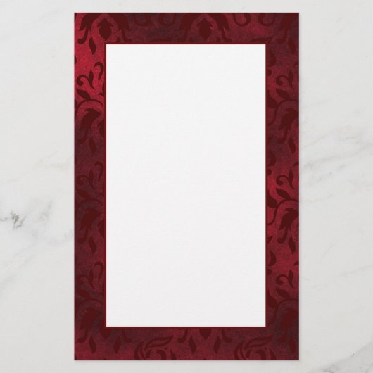Elegant Red Damask-schrijfpapier Briefpapier (Voorkant)