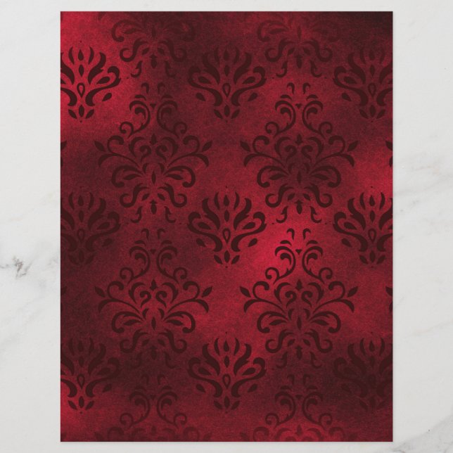 Elegant Red Damask Scrapbook Ephemera (Voorkant)