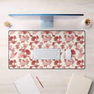 Elegant  Red Deer Fox Country Toile Bureaumat