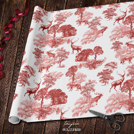 Elegant Red Deer Fox Country Toile Cadeaupapier