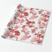 Elegant  Red Deer Fox Country Toile Cadeaupapier (Uitgerold)
