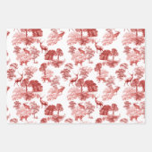 Elegant  Red Deer Fox Country Toile Inpakpapier Vel (Voorkant 3)