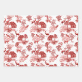 Elegant  Red Deer Fox Country Toile Inpakpapier Vel (Voorkant)