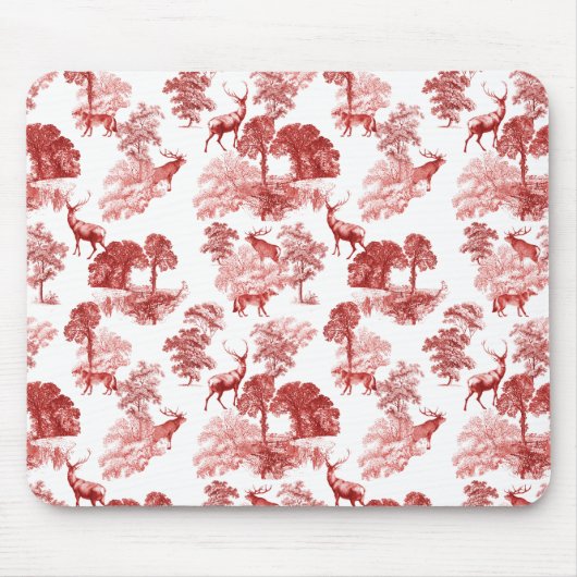 Elegant  Red Deer Fox Country Toile Muismat (Voorkant)