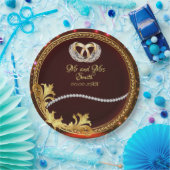 Elegant Red Diamonds  bruiloft Papieren Bordje (Feest)