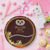 Elegant Red Diamonds  bruiloft Papieren Bordje (Feest)