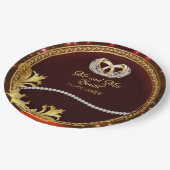 Elegant Red Diamonds  bruiloft Papieren Bordje (Gekanteld)