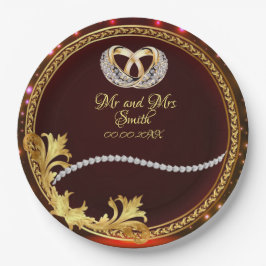 Elegant Red Diamonds  bruiloft Papieren Bordje