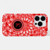 Elegant Red Diamonds Glitter Print Monogram Case-Mate iPhone Case (Achterkant (horizontaal))