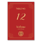 Elegant Red Double Happiness Chinese Wedding Kaart (Voorkant)