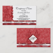 Elegant Red Embroidery Design Visitekaartjes (Voorkant / Achterkant)