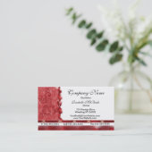 Elegant Red Embroidery Design Visitekaartjes (Staand voorkant)