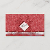 Elegant Red Embroidery Design Visitekaartjes (Achterkant)