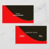 Elegant Red en Black Abstract hedendaags modern Visitekaartje (Voorkant / Achterkant)