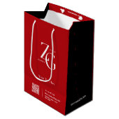 Elegant red en black custom logo business medium cadeauzakje (Voorkant Gekanteld)