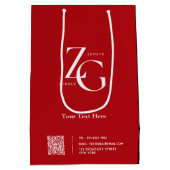 Elegant red en black custom logo business medium cadeauzakje (Achterkant)