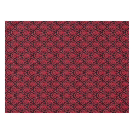 Elegant Red en Black Damask Print Tafelkleed (Voorkant (Horizontaal))