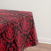 Elegant Red en Black Damask Print Tafelkleed (Voorbeeld)