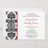 Elegant Red en Black Damask Rehearsal Dinner Kaart (Voorkant)