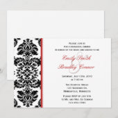 Elegant Red en Black Damask Rehearsal Dinner Kaart (Voorkant / Achterkant)
