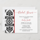 Elegant Red en Black Damask Vrijgezellenfeest Kaart (Voorkant)