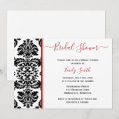 Elegant Red en Black Damask Vrijgezellenfeest Kaart (Voorkant / Achterkant)