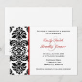 Elegant Red en Black Damask | Weddenschap Kaart (Voorkant / Achterkant)