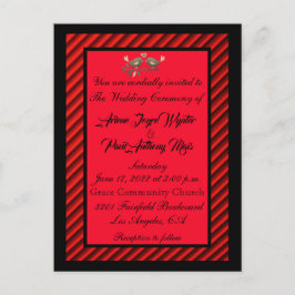 Elegant Red en Black Invitation Uitnodiging Briefkaart