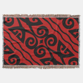 Elegant Red en Black Modern Deken