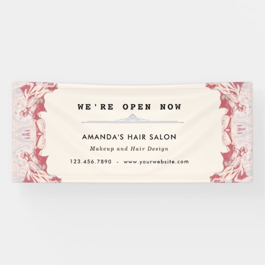 Elegant Red en Black Waterverf Business Spandoek (Horizontaal)