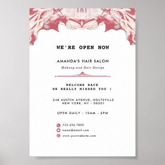 Elegant Red en Black Waterverf Poster (Voorkant)