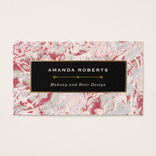 Elegant Red en Black Waterverf Visitekaartje (Voorkant)