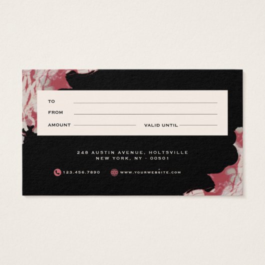 Elegant Red en Black Waterverf Visitekaartje (Achterkant)