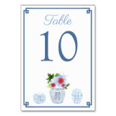 Elegant Red en Blue Chinoiserie Wedding Shower Kaart (Achterkant)