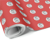 Elegant Red en Diamonds Pattern Chic Cadeaupapier (Rol Hoek)