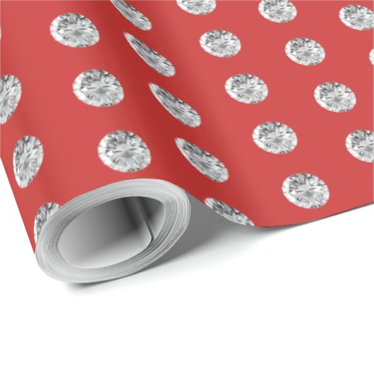 Elegant Red en Diamonds Pattern Chic Cadeaupapier (Rol Hoek)