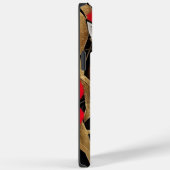 Elegant Red en Gold Abstract Fox met aangepaste na Case-Mate iPhone Case (Achterkant / Rechts)