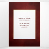 Elegant Red en Gold Botanical Holiday Foto Drieluik Kaart (Binnenkant midden)